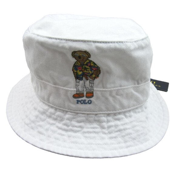 Polo Ralph Lauren Other - Polo Ralph Lauren Embroidered Bear Bucket Hat Adult Size S/M White NEW